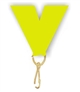 Neon Yellow Snap Clip "V" Neck Medal Ribbon