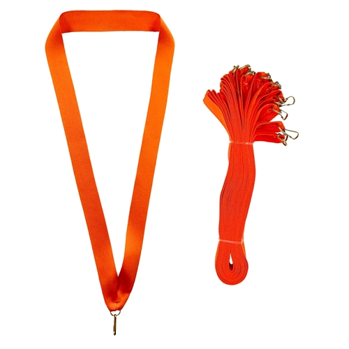 Orange Snap Clip "V" Neck Medal Ribbon