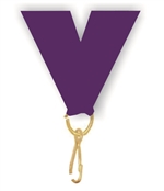 Purple Snap Clip "V" Neck Medal Ribbon