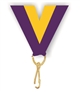 Purple/Gold Snap Clip "V" Neck Medal Ribbon