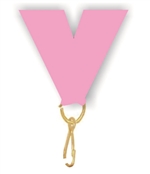 Pink Snap Clip "V" Neck Medal Ribbon