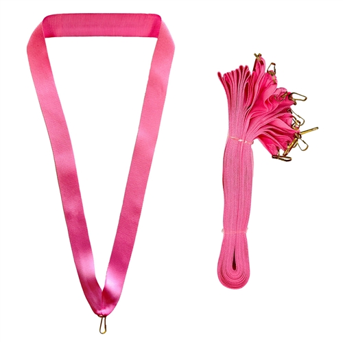 Pink Snap Clip "V" Neck Medal Ribbon