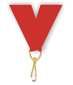 Red Snap Clip "V" Neck Medal Ribbon