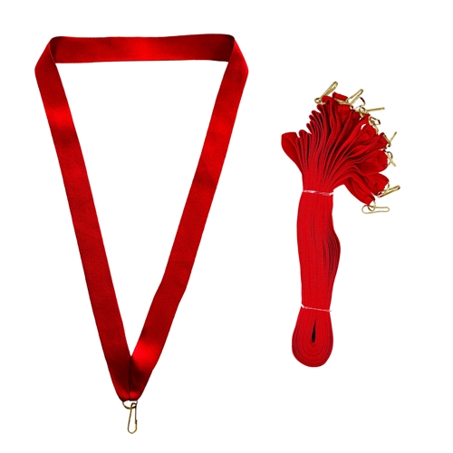Red Snap Clip "V" Neck Medal Ribbon