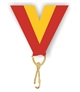 Red/Gold Snap Clip "V" Neck Medal Ribbon