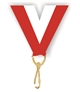 Red/White Snap Clip "V" Neck Medal Ribbon