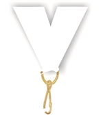 White Snap Clip "V" Neck Medal Ribbon