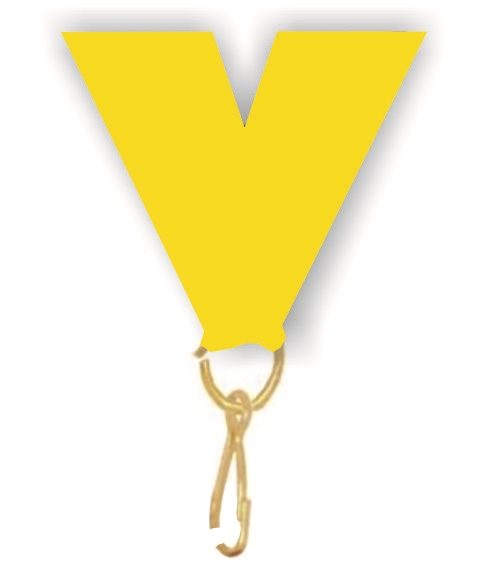 Qualität gelb Medal Ribbons Schlüsselbändern mit Gold Clips 22mm breit 