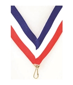 Red/White/Blue Snap Clip "V" Neck Medal Ribbon