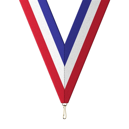 Red/White/Blue Snap Clip "V" Neck Medal Ribbon