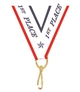 Red/White/Blue 1st Place Snap Clip "V" Neck Medal Ribbon