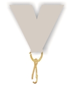 Grey Snap Clip "V" Neck Medal Ribbon