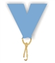 Light Blue Snap Clip "V" Neck Medal Ribbon