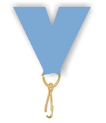 Light Blue Snap Clip "V" Neck Medal Ribbon
