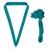 Teal Snap Clip "V" Neck Medal Ribbon