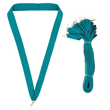 Teal Snap Clip "V" Neck Medal Ribbon
