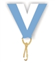 Light Blue/White Snap Clip "V" Neck Medal Ribbon