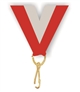 Red/Grey Snap Clip "V" Neck Medal Ribbon