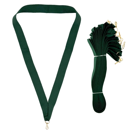Hunter Green Snap Clip "V" Neck Medal Ribbon