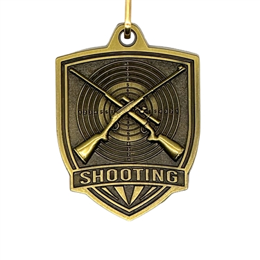 Rifle Shooting Award Medal with Free Neck Ribbon and Optional Engraved Back Tag