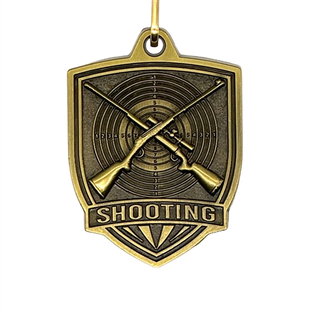 Rifle Shooting Award Medal with Free Neck Ribbon and Optional Engraved Back Tag
