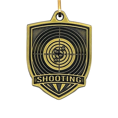 Generic Shooting Award Medal with Free Neck Ribbon and Optional Engraved Back Tag