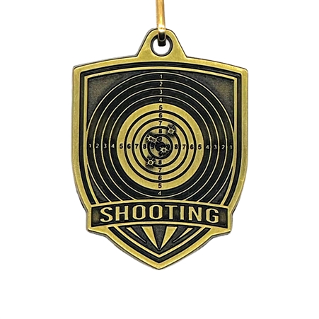 Generic Shooting Award Medal with Free Neck Ribbon and Optional Engraved Back Tag