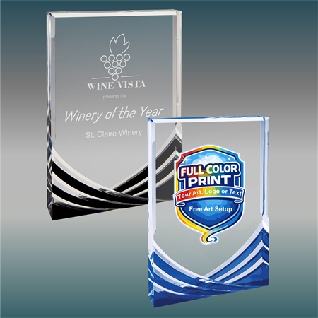 Rectangle Soaring Acrylic Award with Custom Laser Engraving or Full-Color Printing