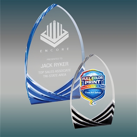 Cathedral Soaring Acrylic Award with Custom Laser Engraving or Full-Color Printing, two sizes