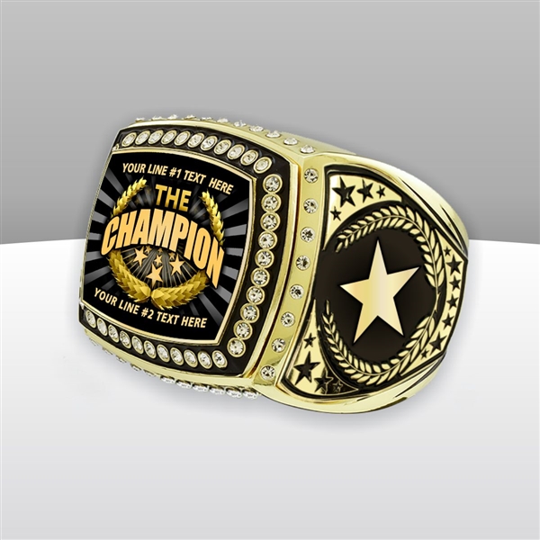Gigantic Custom Text Champion Ring