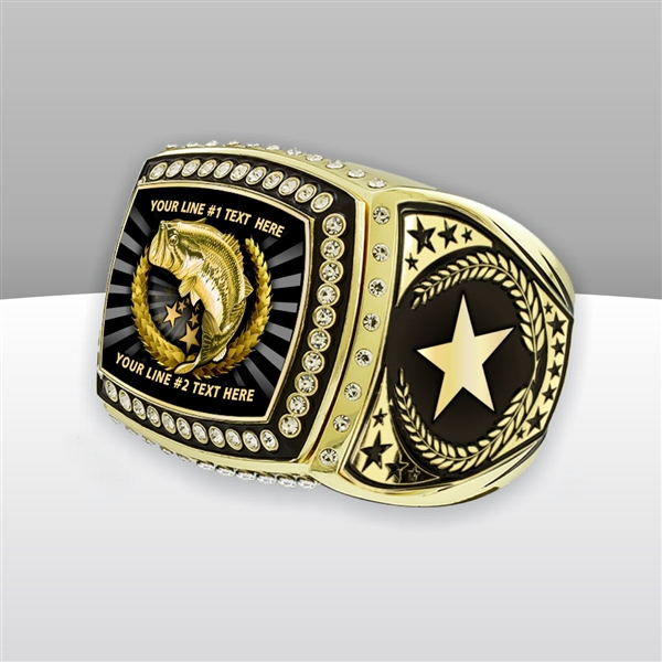 Gigantic Custom Text Champion Fishing Ring