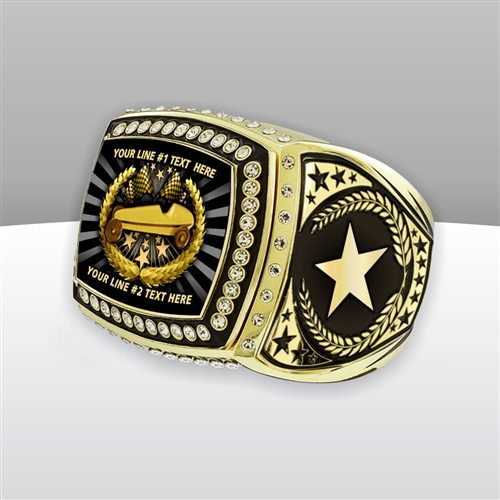 Gigantic Custom Text Champion Pinewood Derby Ring