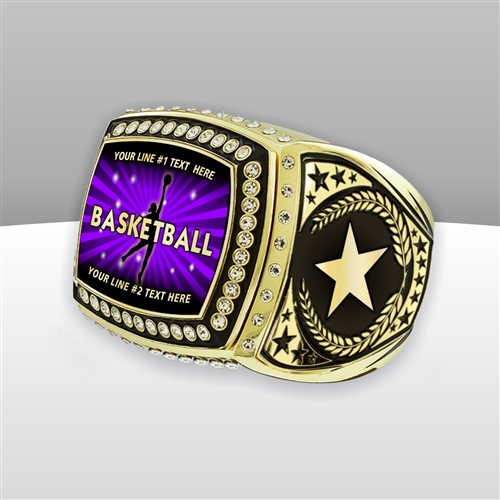 Gigantic Custom Text Champion Basketball Ring