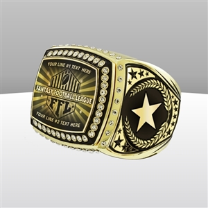 Gigantic Custom Text Champion Fantasy Football League Ring