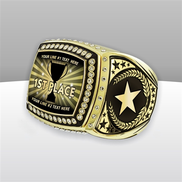 Gigantic Custom Text Champion 1st Place Ring