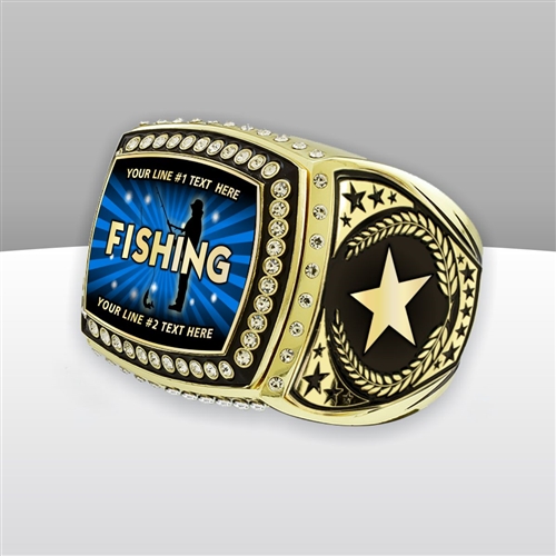 Gigantic Custom Text Champion Fishing Ring