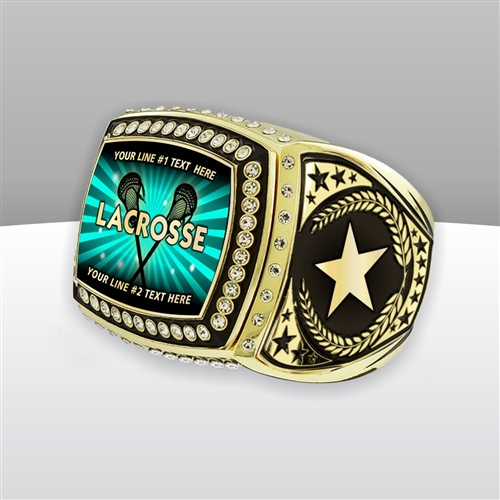 Gigantic Custom Text Champion Lacrosse Ring