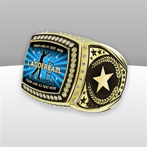 Gigantic Custom Text Champion Ladder Ball Ring