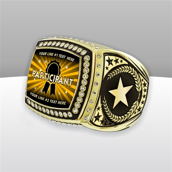 Gigantic Custom Text Champion Participant Ring