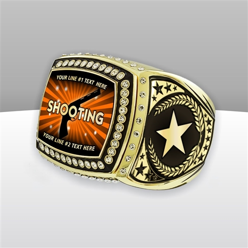 Gigantic Custom Text Champion Shooting Ring