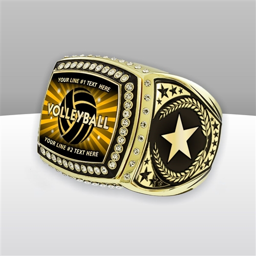 Gigantic Custom Text Champion Volleyball Ring