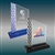Diamond Ice Unite Acrylic Award with Blue Edge â€“ Custom Engraved or Full-Color Printed Trophy