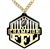 CHAMPION FFL Victory Chain oversized championship medallion award necklace with mirrored gold acrylic face and gold plated chain