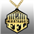 CHAMPION FFL Victory Chain oversized championship medallion award necklace with mirrored gold acrylic face and gold plated chain