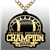 FANTASY FOOTBALL CHAMPION  Victory Chain oversized championship medallion award necklace with mirrored gold acrylic face and gold plated chain