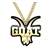 GOAT Victory Chain oversized championship medallion award necklace with mirrored gold acrylic face and gold plated chain