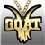 GOAT Victory Chain oversized championship medallion award necklace with mirrored gold acrylic face and gold plated chain