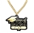 Graduate Victory Chain oversized championship medallion award necklace with mirrored gold acrylic face and gold plated chain