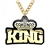 KING Victory Chain oversized championship medallion award necklace with mirrored gold acrylic face and gold plated chain