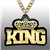 KING Victory Chain oversized championship medallion award necklace with mirrored gold acrylic face and gold plated chain